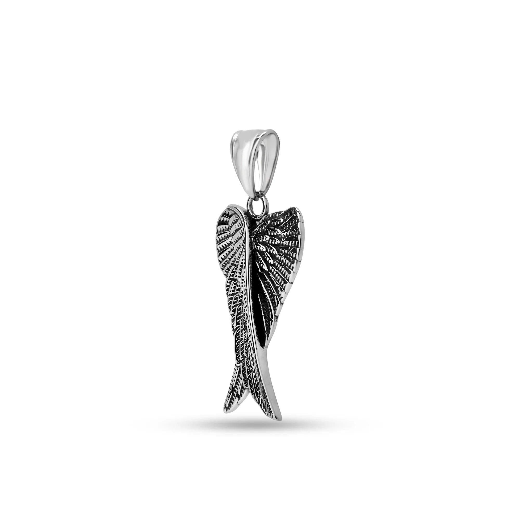 Guardian Angel Pendant with Grey Thin Chain for Men